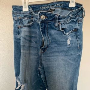 American eagle ripped super stretch super high rise size 10